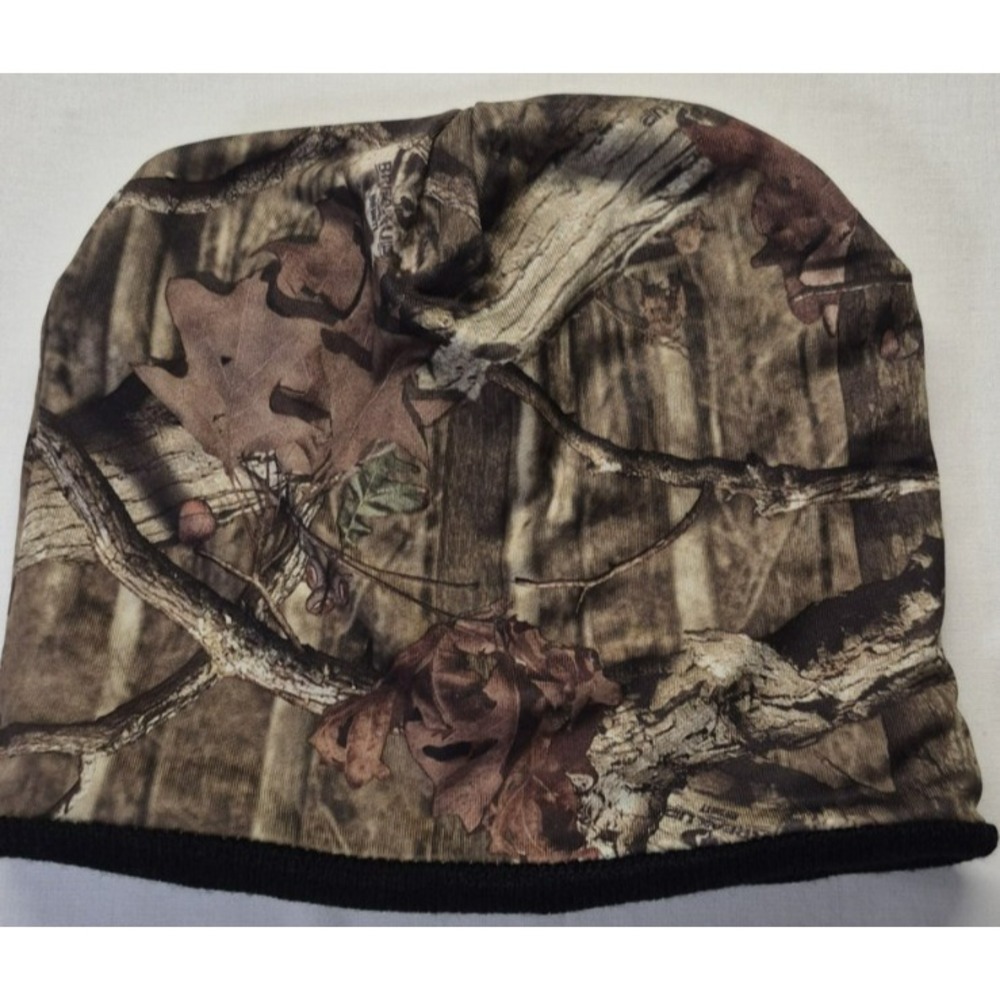 Mossy Oak women's outdoor‎ reversable beanie camo /solid black skull cap Logo - Picture 2 of 7